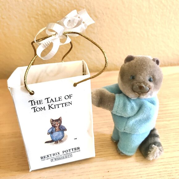 Vintage Tom Kitten Beatrix Potter Miniature Plush Cat in Bag Clip-On Hands 1987 - Picture 1 of 5